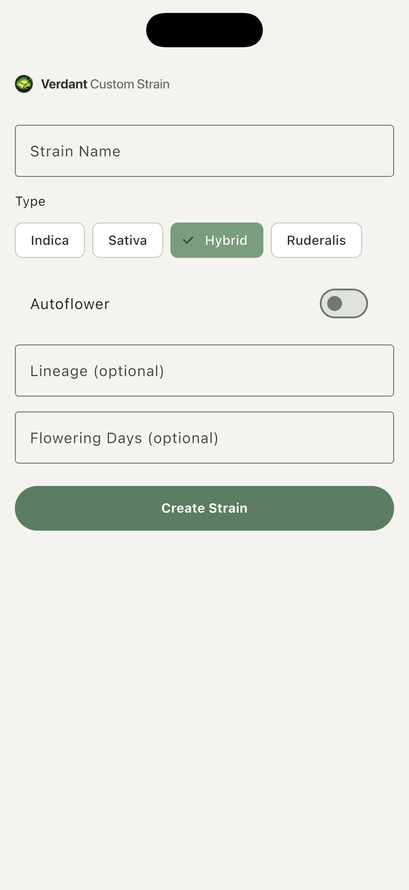 Add a cultivar — Free & Pro, Light appearance
